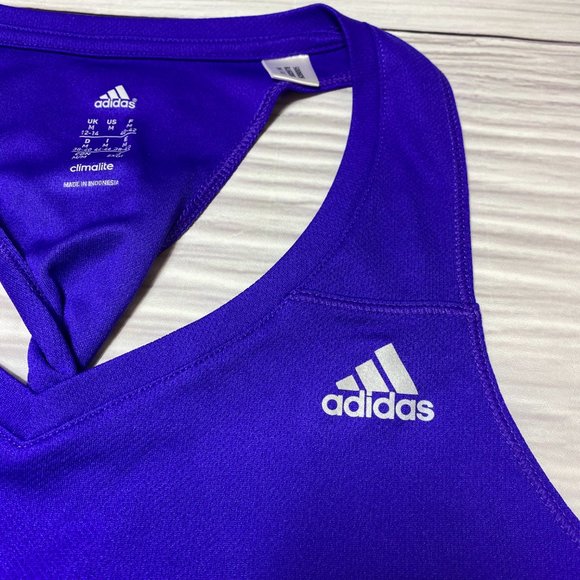 Adidas Blue Twist Back Athletic Racerback Tank Top - Picture 6 of 16